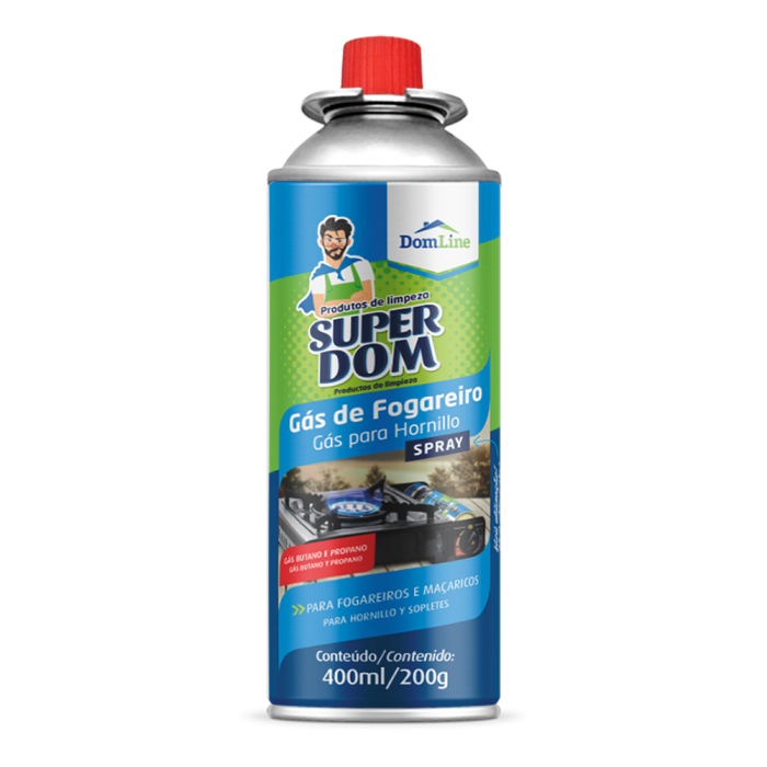 REFIL DE GÁS PARA MAÇARICO E FOGAREIRO SUPER DOM - 400ML/200G - DOMLINE