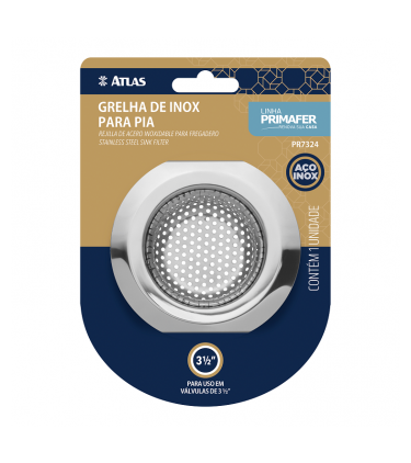 GRELHA DE AÇO INOX PARA PIA 9 CM 3 1/2" PR7324 - PRIMAFER - ATLAS