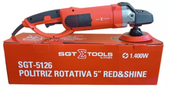 POLITRIZ ROTATIVA 220V 5" RED & SHINE 1400W CABO 180º - SGT-5126 - SIGMA TOOLS