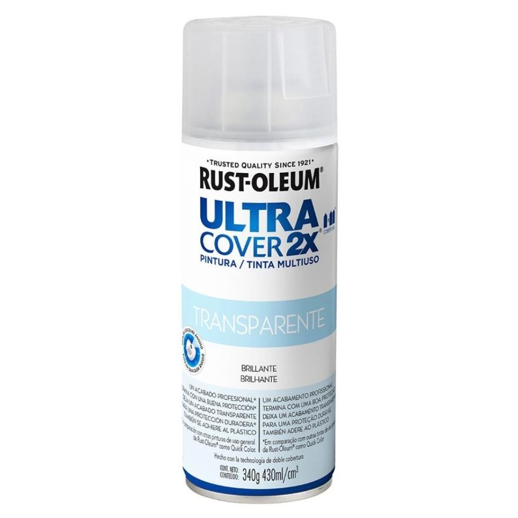 SPRAY VERNIZ TRANSPARENTE BRILHANTE ULTRA COVER 2X - 430ML - RUST-OLEUM