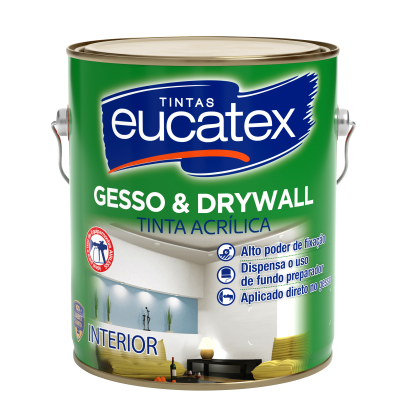 TINTA ACRÍLICA BRANCO FOSCO GESSO & DRYWALL - 3.6L - EUCATEX
