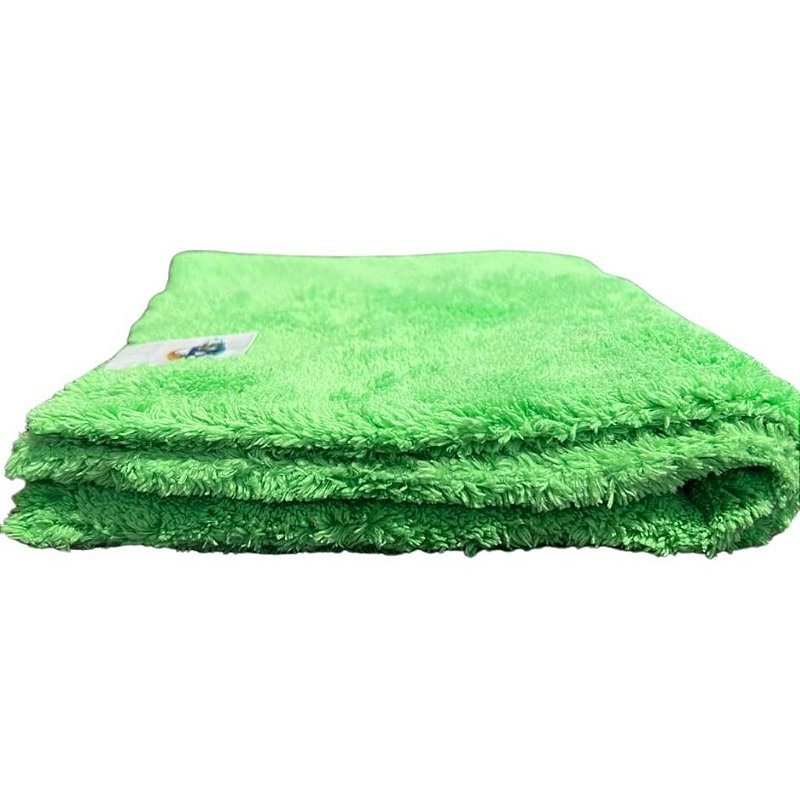 TOALHA DE MICROFIBRA 500GSM VERDE CORTE LASER - 40CM X 40CM