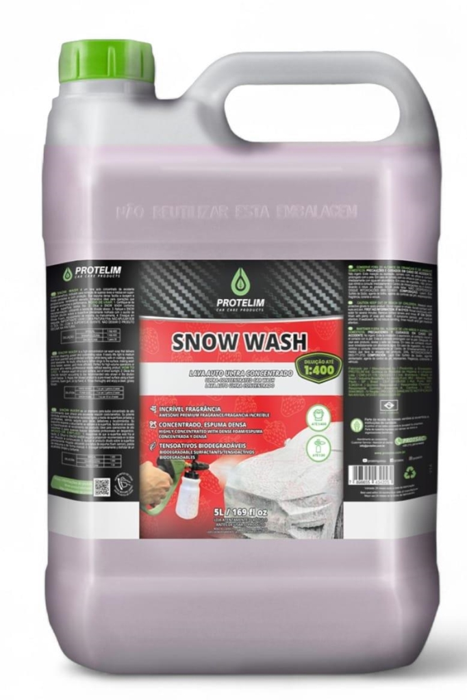 SHAMPOO SNOW WASH LAVA AUTO SUPER CONCENTRADO NEUTRO 1:400 - 5L - PROTELIM