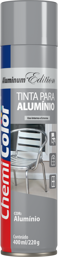 SPRAY ALUMÍNIO PARA ALUMÍNIO CHEMICOLOR - 400ML - BASTON