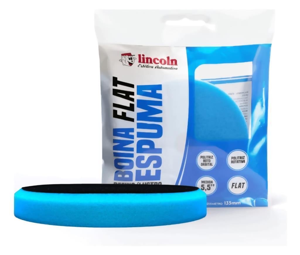 BOINA DE ESPUMA AZUL 5,5" FLAT REFINO/LUSTRO - LINCOLN