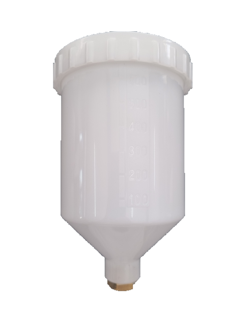 CANECA COM TAMPA 600ML PARA PISTOLA DE PINTURA - NYLON - ARCOM