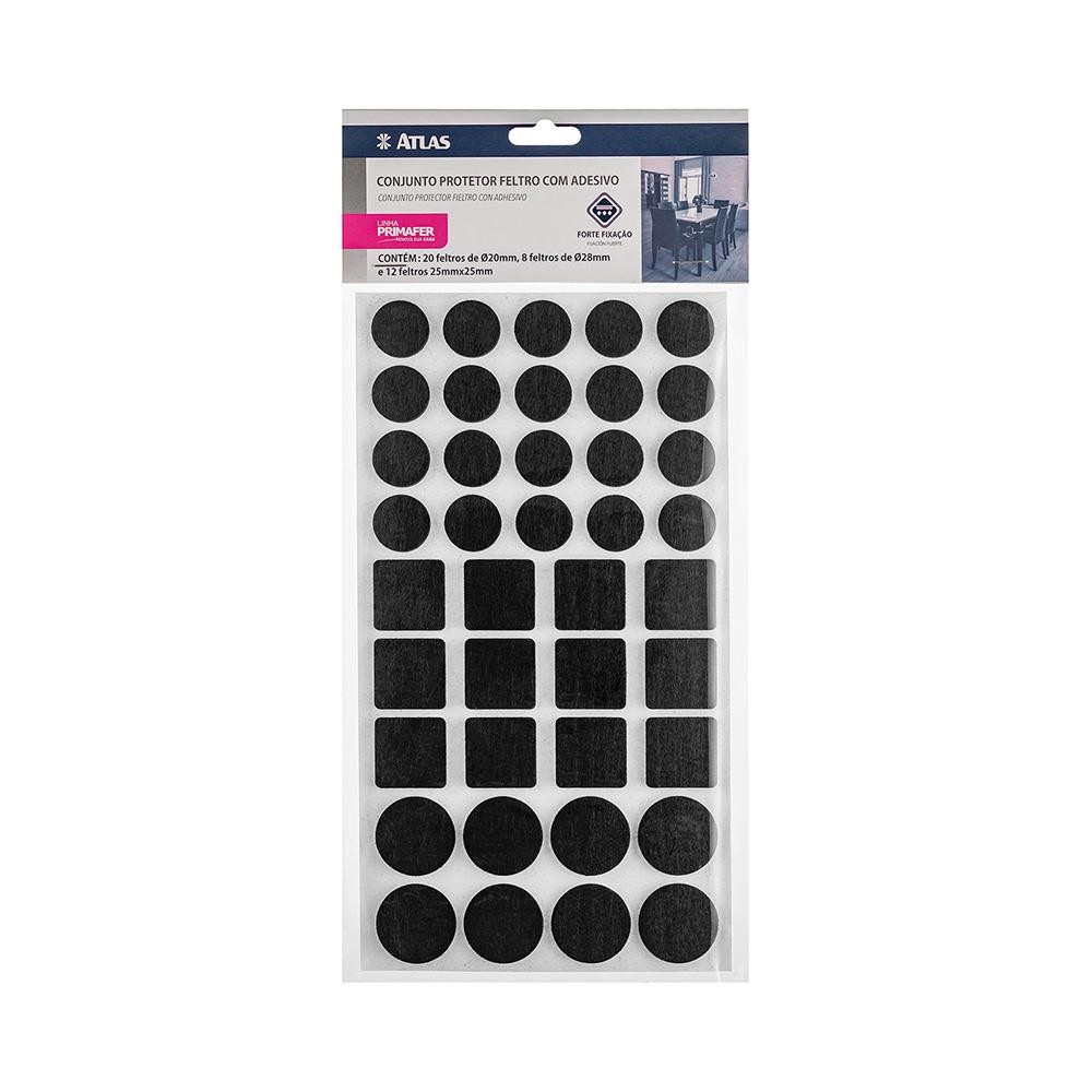 CONJUNTO PROTETOR DE FELTRO COM ADESIVO ANTI IMPACTO 40 PEÇAS - PR2140 PRIMAFER - ATLAS