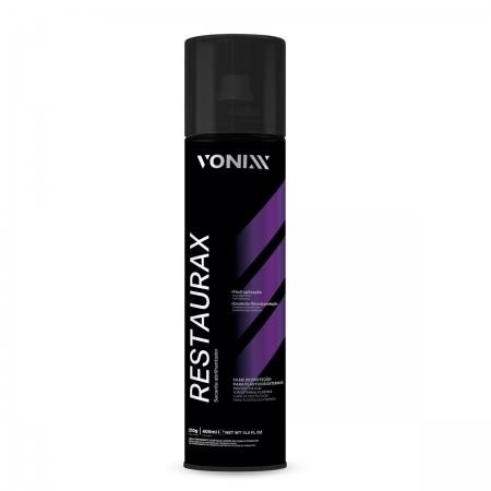 RESTAURAX RESTAURADOR (REVITALIZADOR) DE PLÁSTICOS, VINIL E BORRACHA EM AEROSOL- 400ML - VONIXX