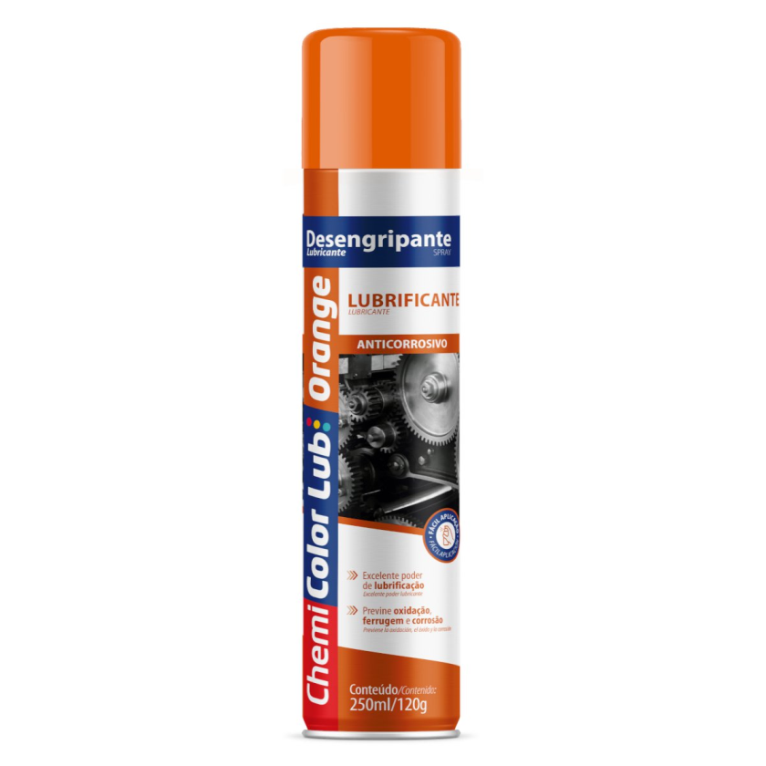 DESENGRIPANTE (LUBRIFICANTE) ANTICORROSIVO SPRAY ORANGE CHEMICOLOR - 250ML - BASTON