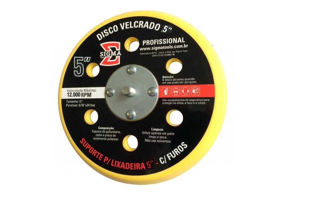 SUPORTE BASE PARA LIXADEIRA COM FURO - 5" - SIGMA TOOLS