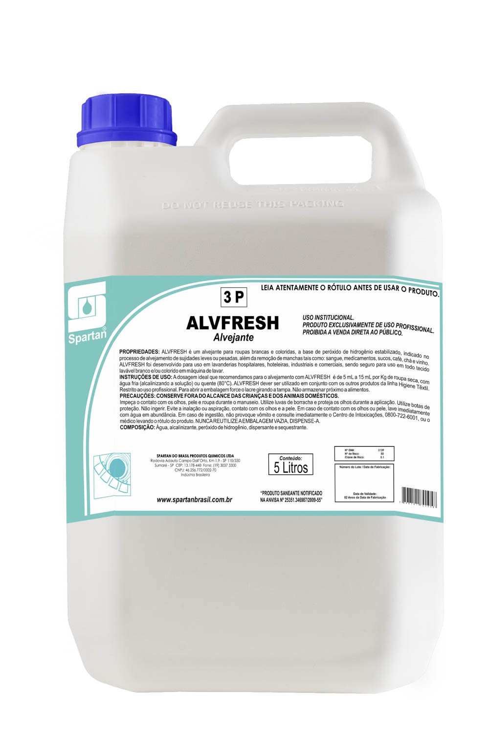 ALVFRESH DETERGENTE ALVEJANTE CONCENTRADO - 5L - SPARTAN