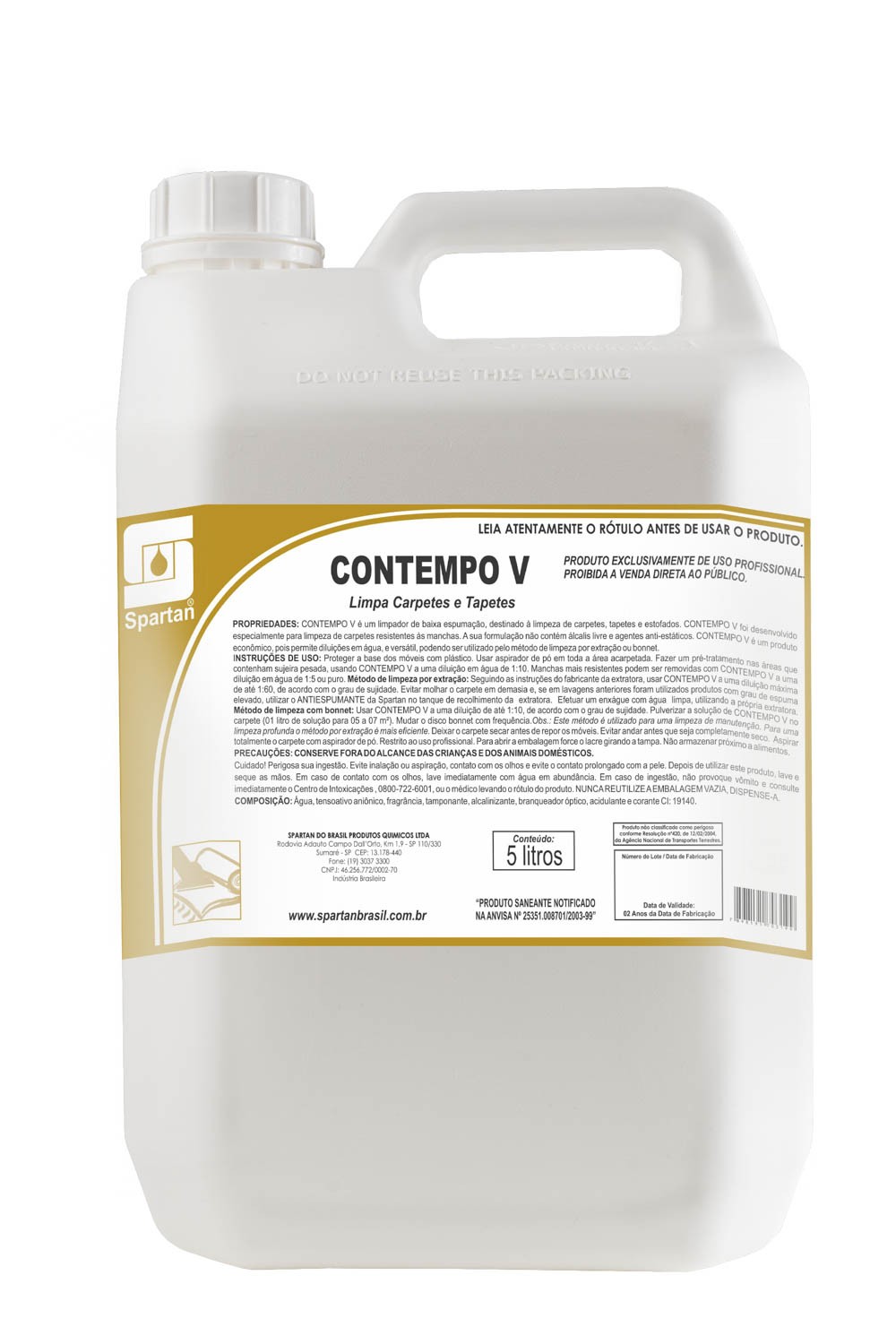 CONTEMPO V LIMPA CARPETES E TAPETES NEUTRO - 5L - SPARTAN