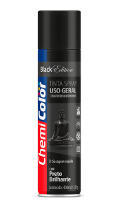 SPRAY PRETO BRILHANTE CHEMICOLOR - 400ML- BASTON