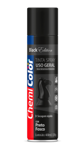 SPRAY PRETO FOSCO CHEMICOR - 400ML - BASTON