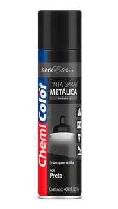 SPRAY PRETO METALICO CHEMICOLOR - 400ML - BASTON
