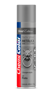 SPRAY PRATA METALICO CHEMICOLOR - 400ML - BASTON