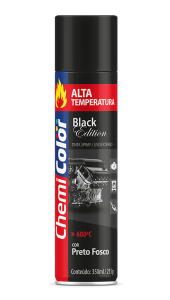 SPRAY PRETO FOSCO ALTA TEMPERATURA 600 ºC CHEMICOLOR - BASTON