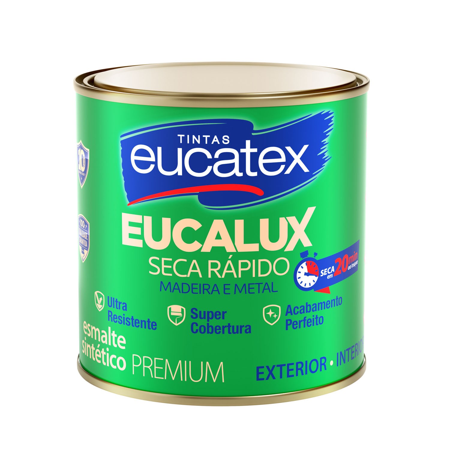 ESMALTE SINTÉTICO BRANCO BRILHANTE SECA RÁPIDO - 900ML - EUCATEX