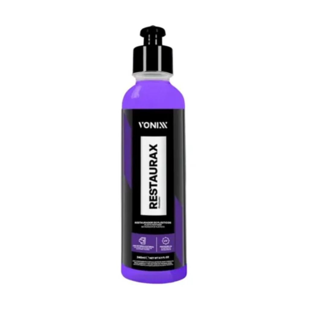 RESTAURAX RESTAURADOR (REVITALIZADOR) DE PLÁSTICOS, VINIL E BORRACHA - 240ML - VONIXX