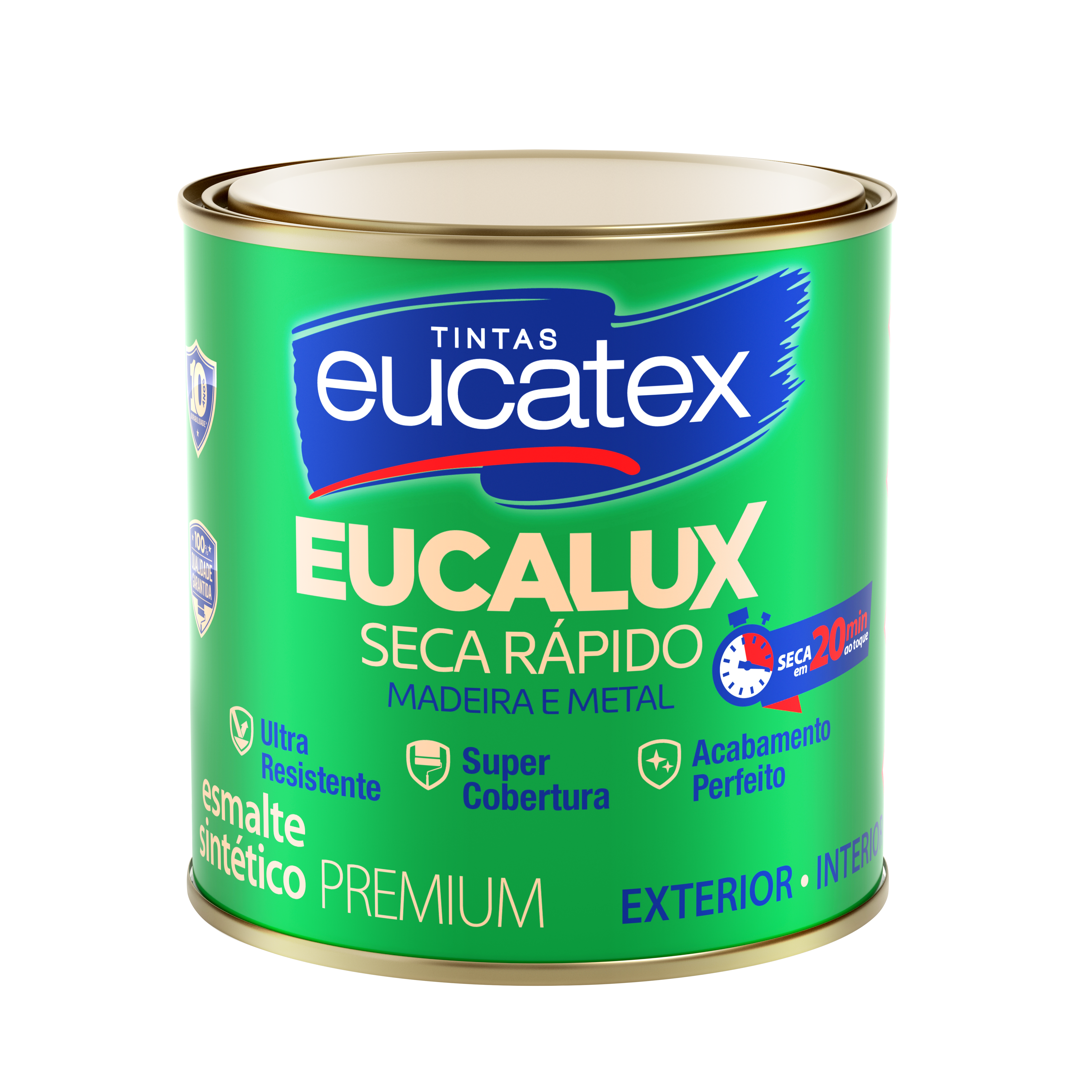 ESMALTE SINTÉTICO CINZA ESCURO BRILHANTE SECA RÁPIDO - 900ML - EUCATEX
