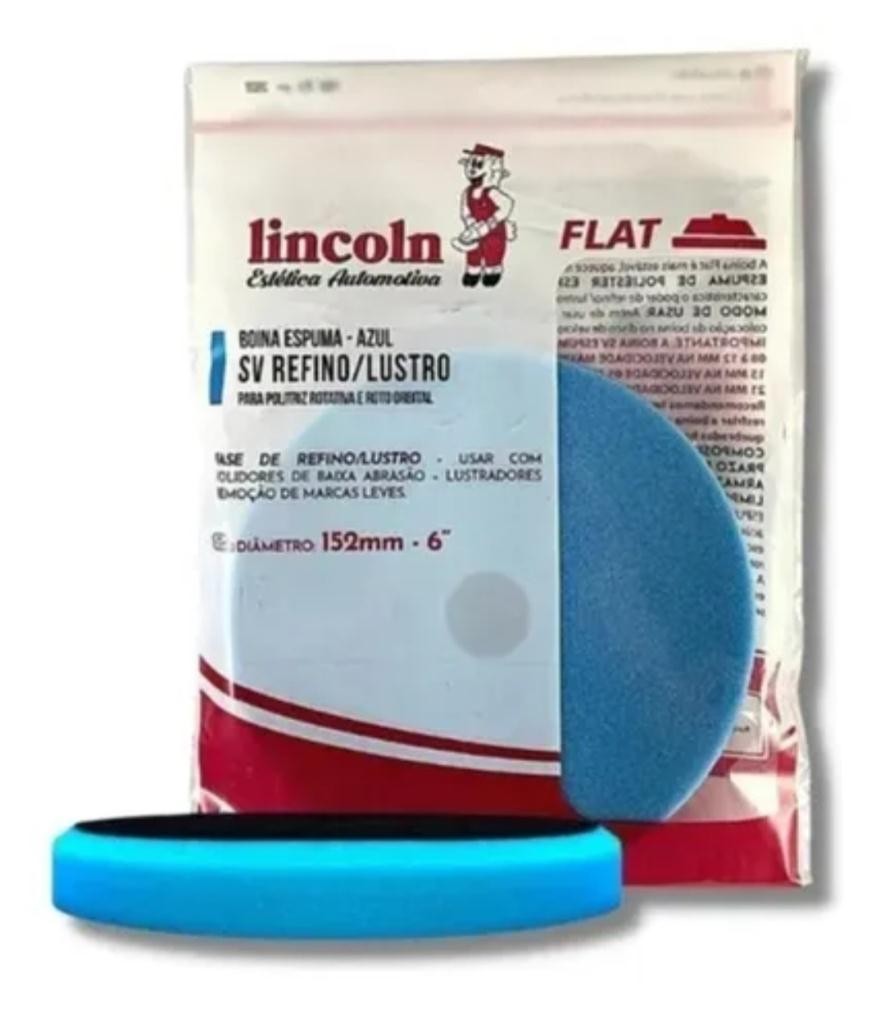 BOINA ESPUMA AZUL 6" FLAT REFINO/LUSTRO - LINCOLN
