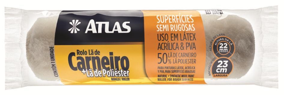 ROLO DE LÃ MISTA (CARNEIRO + POLIÉSTER) 23 CM 22 MM - 228/22 - ATLAS
