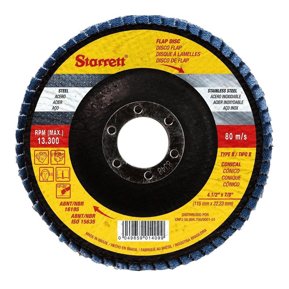 DISCO FLAP CÔNICO 4.1/2´´ 115MM GRÃO 40 - STARRET