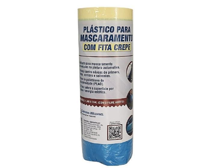 FILME PLÁSTICO DE MASCARAMENTO COM FITA CREPE 1.4M X 25M - SHERWIN WILLIAMS