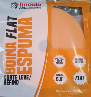 BOINA ESPUMA LARANJA 6" FLAT CORTE/REFINO - LINCOLN