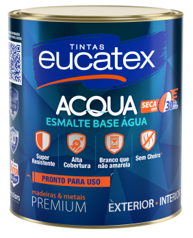 ESMALTE SINTÉTICO BRANCO ACETINADO BASE DE ÁGUA ACQUA - 900ML - EUCATEX