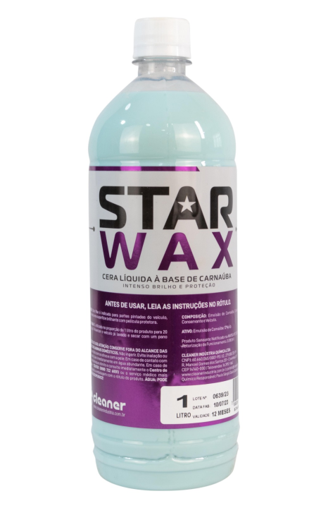 STAR WAX CERA LÍQUIDA DE CARNAÚBA CONCENTRADA 1:20 - 1 LITRO - CLEANER