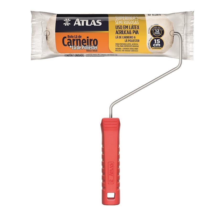 ROLO DE LÃ MISTA (CARNEIRO + POLIÉSTER) 15 CM 12 MM - 228/15 - ATLAS