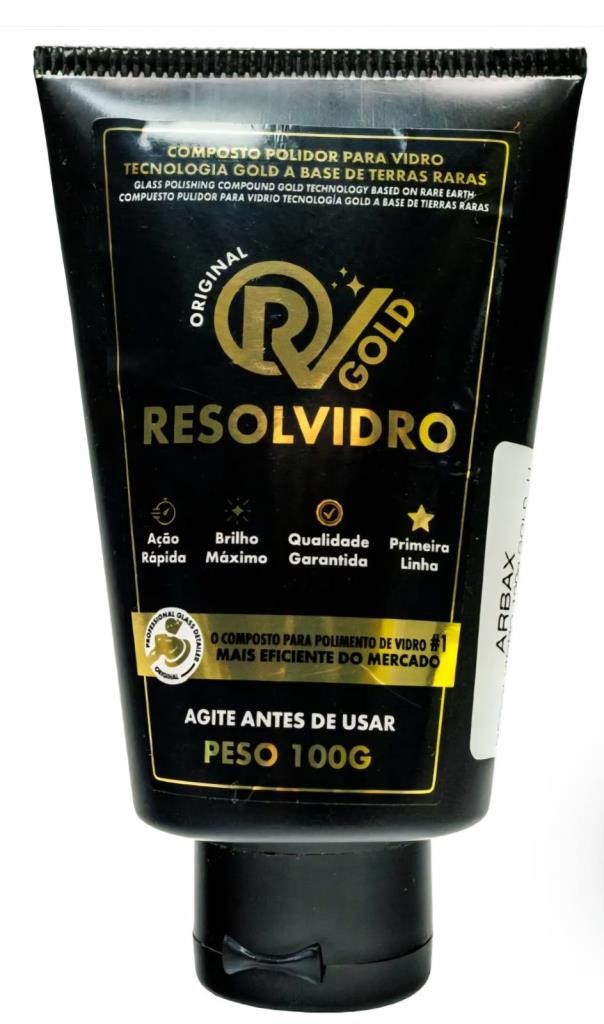 COMPOSTO POLIDOR DE VIDROS GOLD (ÓXIDO DE CÉRIO) PRONTO USO RESOLVIDRO - 100G - ARBAX