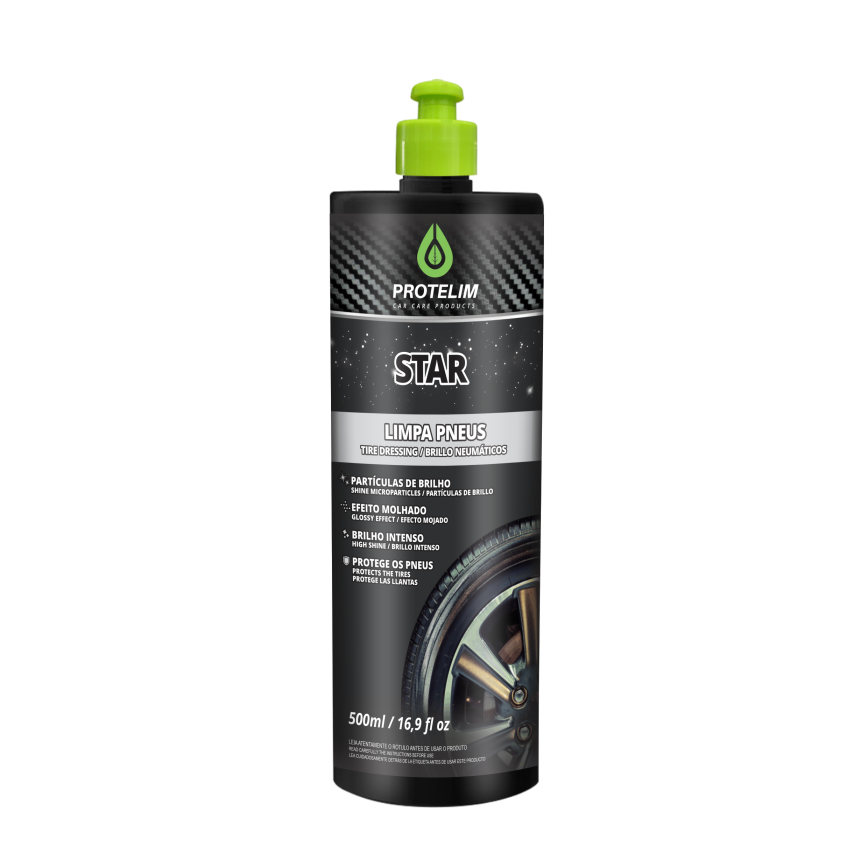 STAR LIMPA PNEUS COM PARTICULAS DE BRILHO - 500ML - PROTELIM