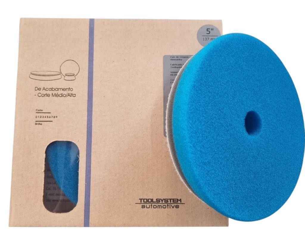 BOINA DE ESPUMA AZUL 5" CORTE REFINO - TOOLSYSTEM