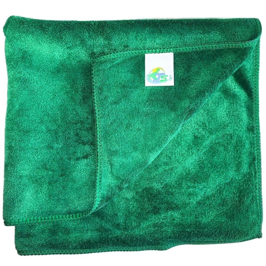 TOALHA DE SECAGEM COM LOGO ALTA ABSORÇÃO VERDE 50CM X 90CM - 400GSM - JS