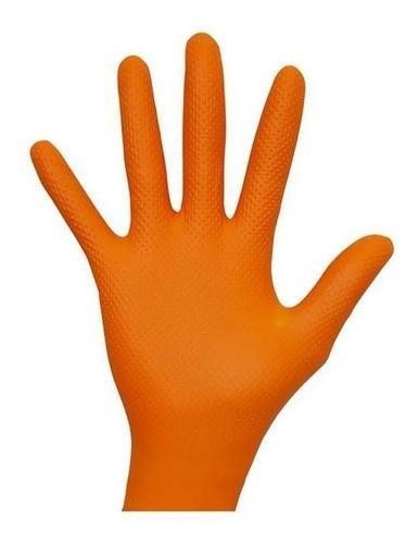LUVA NITRÍLICA LARANJA IGNITE SEM PÓ 3X MAIS RESISTENTE G  - 5 PARES - SUPERMAX