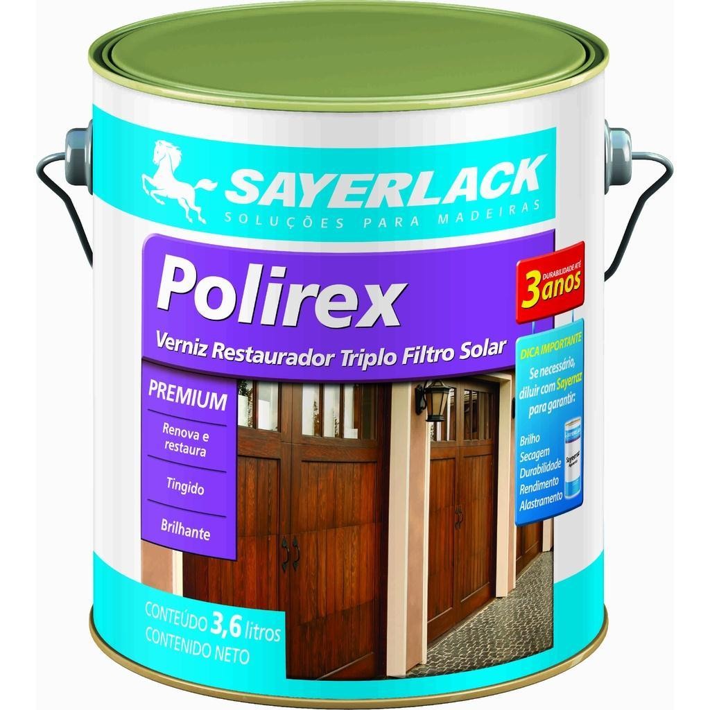 VERNIZ RESTAURADOR TINGIDOR MOGNO TRIPLO FILTRO SOLAR POLIREX - 3.6L - SAYERLACK