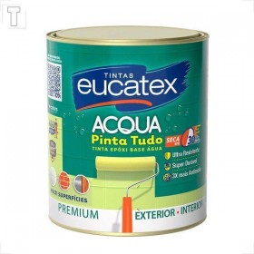 TINTA EPÓXI BRANCO PINTA TUDO SEMIBRILHO BASE DE ÁGUA PREMIUM - 900ML - EUCATEX