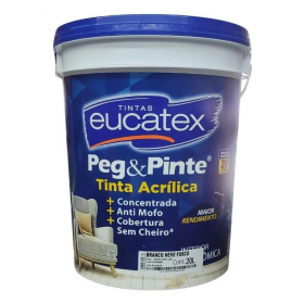 TINTA ACRÍLICA BRANCO FOSCO PEG & PINTE ECONOMICA - 20L - EUCATEX
