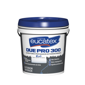 FUNDO PREPARADOR DE PAREDES BRANCO 2X1 BASE ÁGUA DUE PRO 300 - 3.6L - EUCATEX
