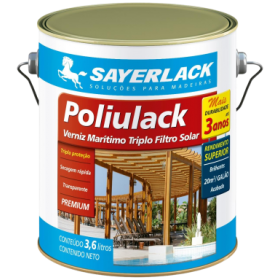 VERNIZ MARÍTIMO TRIPLO FILTRO SOLAR BRILHANTE POLIULACK - 3.6 L - SAYERLACK