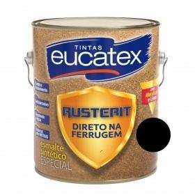 ESMALTE SINTÉTICO PRETO BRILHANTE DIRETO NO FERUGEM RUSTERIT - 3L - EUCATEX