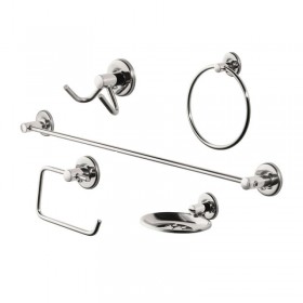KIT CONJUNTO DE ACESSÓRIOS PARA BANHEIRO CROMADO 5 PEÇAS - PR2805 PRIMAFER - ATLAS