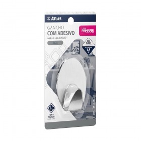 GANCHO INOX COM ADESIVO 1 UNIDADES 1.5KG OVAL PR2593 - PRIMAFER - ATLAS