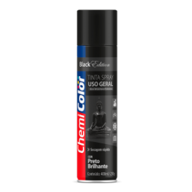 SPRAY PRETO BRILHANTE CHEMICOLOR - 400ML- BASTON