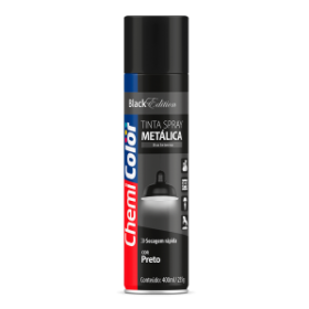 SPRAY PRETO METALICO CHEMICOLOR - 400ML - BASTON