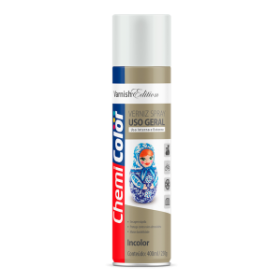 SPRAY VERNIZ INCOLOR BRILHANTE USO GERAL CHEMICOLOR - 400ML - BASTON