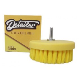 ESCOVA POLITRIZ/FURADEIRA DRILL AMARELA MÉDIA PARA TECIDOS E CARPETES - DETAILER