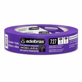 FITA CREPE IMOBILIÁRIA 24MMX40M ROXA PREMIUM PARA RECORTE - 727 - ADELBRAS